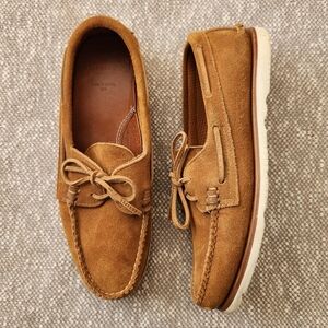 Sperry X Sunspel Two Eye Suede Top Sider Boat Shoes Made In Maine, Sz 11